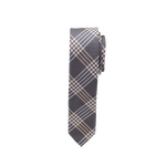 Grey And Peach Plaid Tie