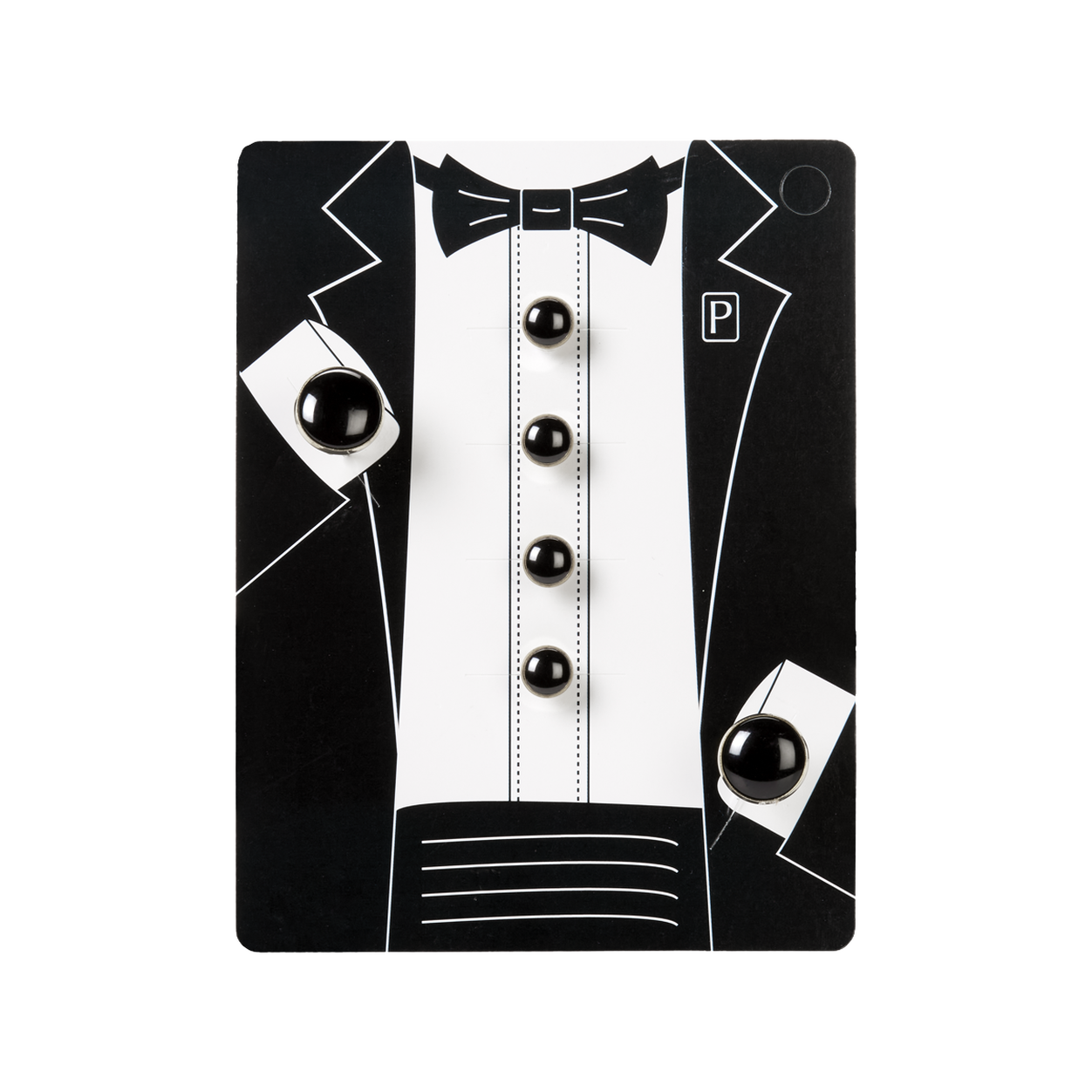 Black and Silver Studs & Cufflinks image number 3