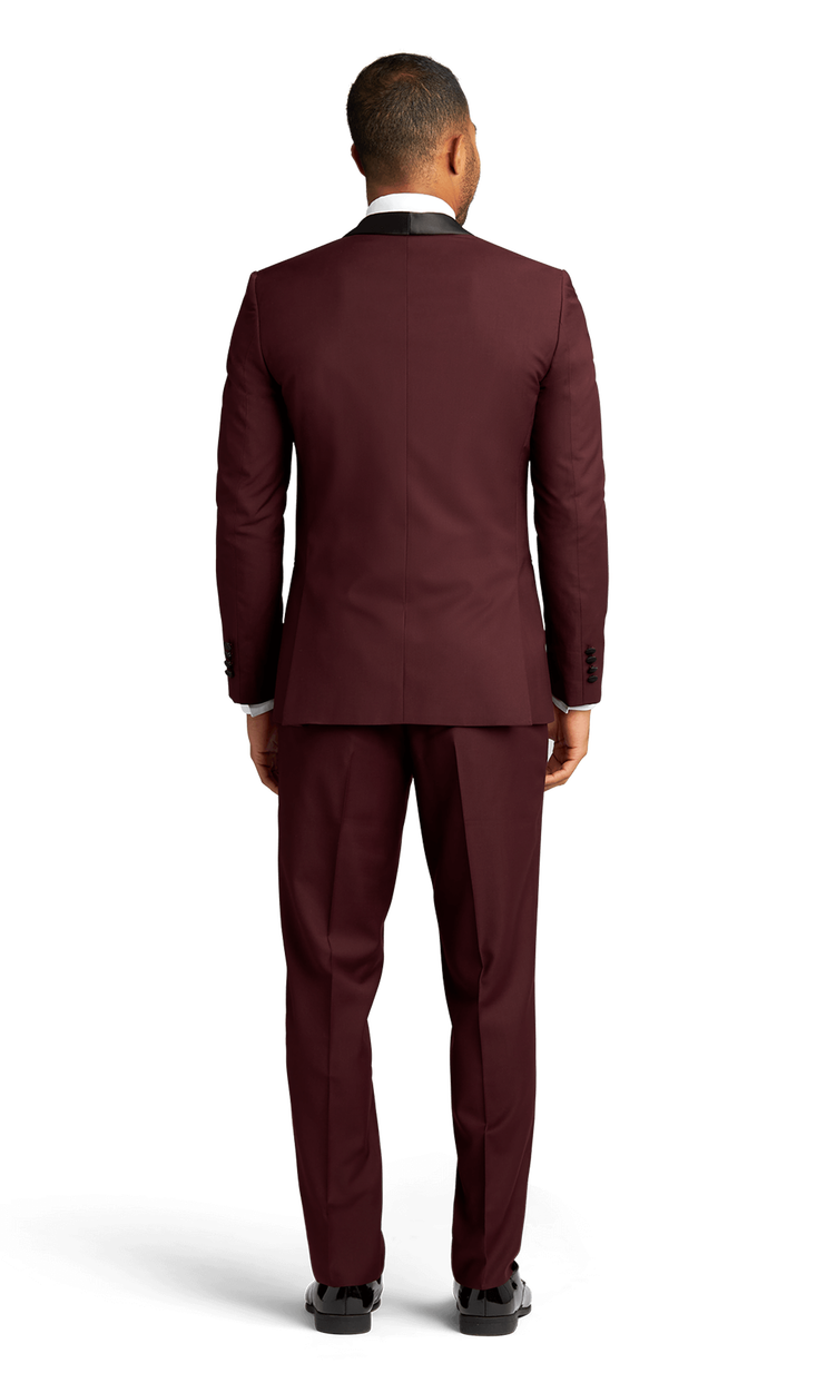 Burgundy Stretch Shawl Lapel Tuxedo Separates