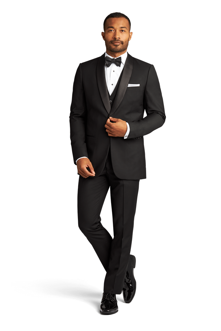 Black Stretch Shawl Lapel Tuxedo Separates image number 4