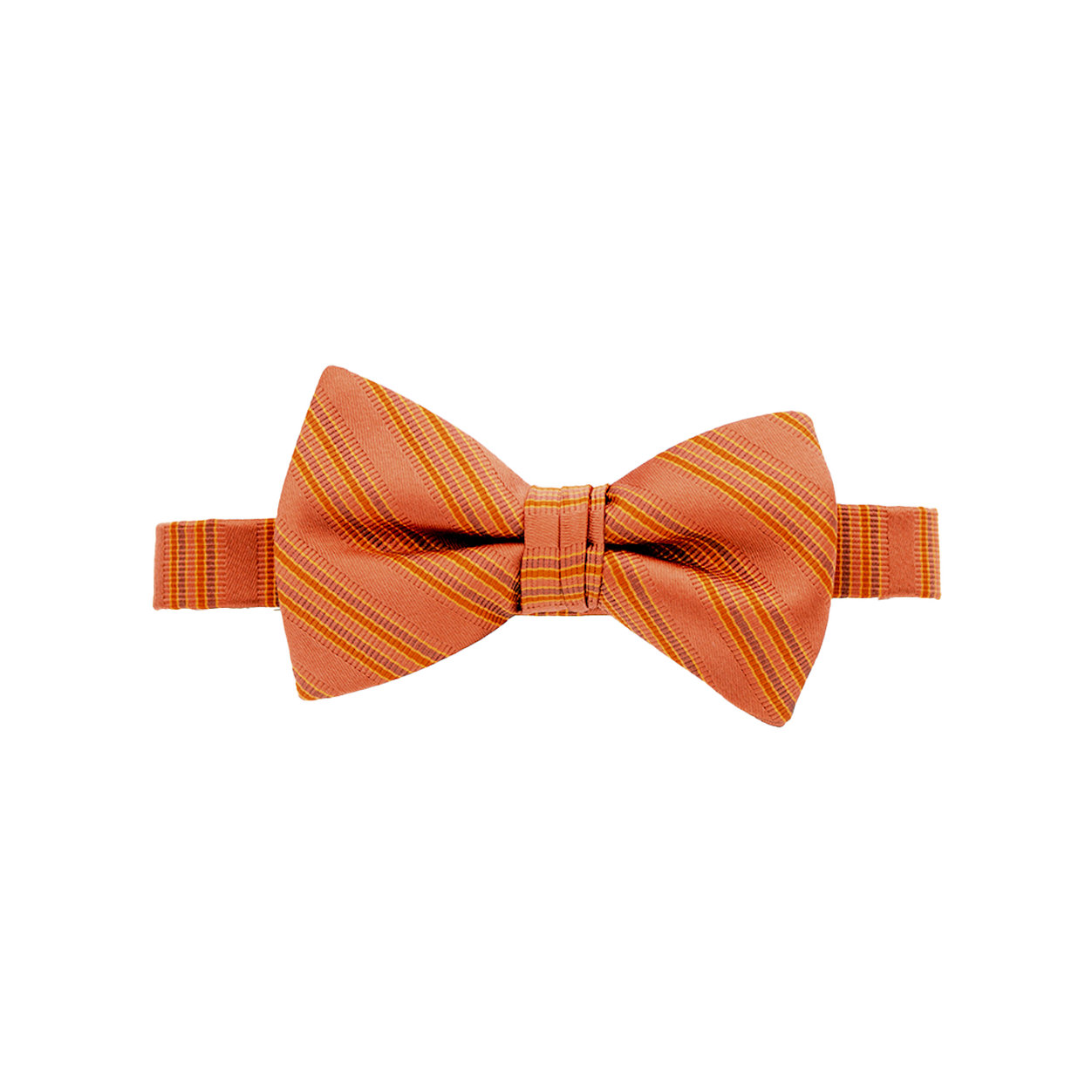 Burnt Orange Striped Bow Tie