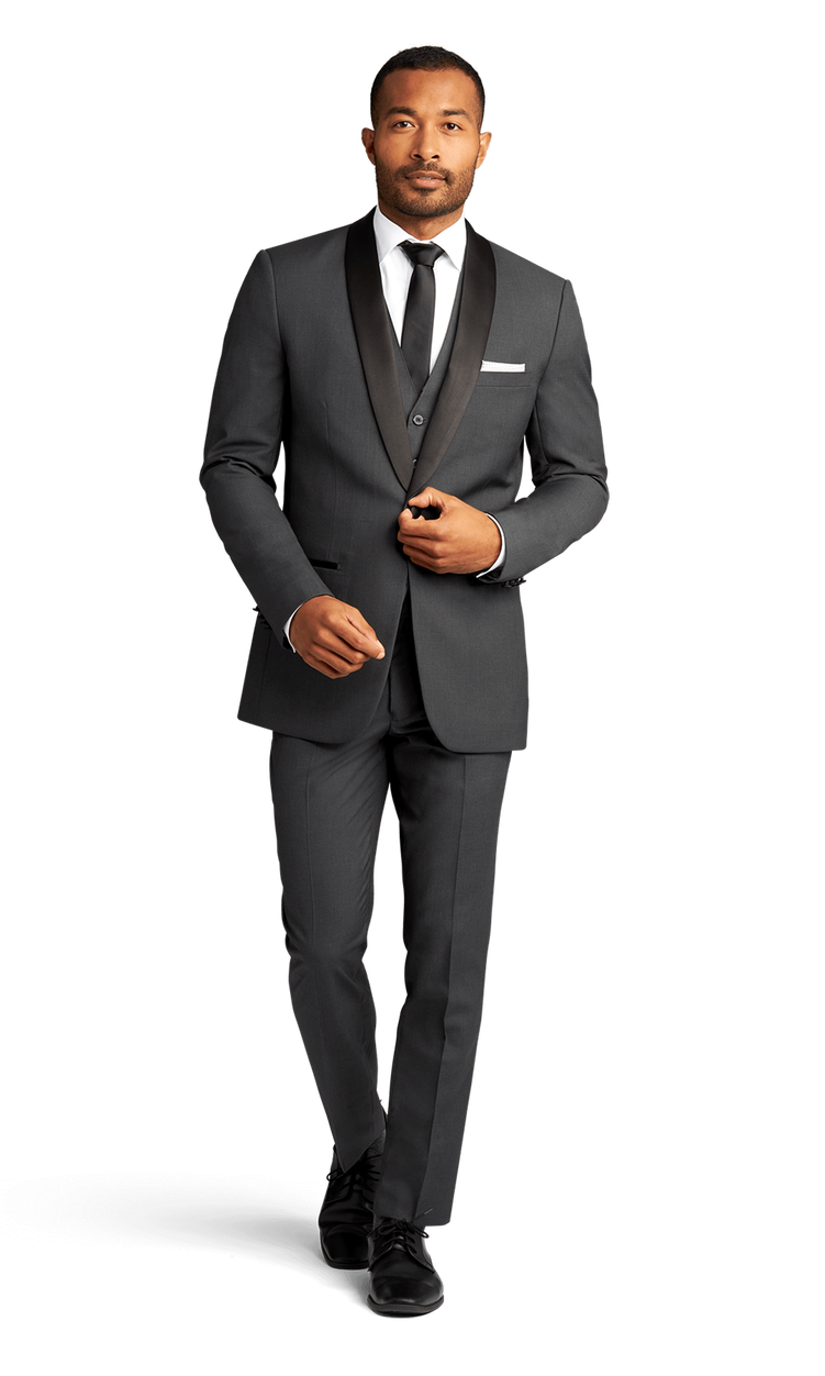 Charcoal Stretch Shawl Lapel Tuxedo Separates image number 1