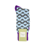 Blue And Charcoal Circle Patterned Socks image number 1