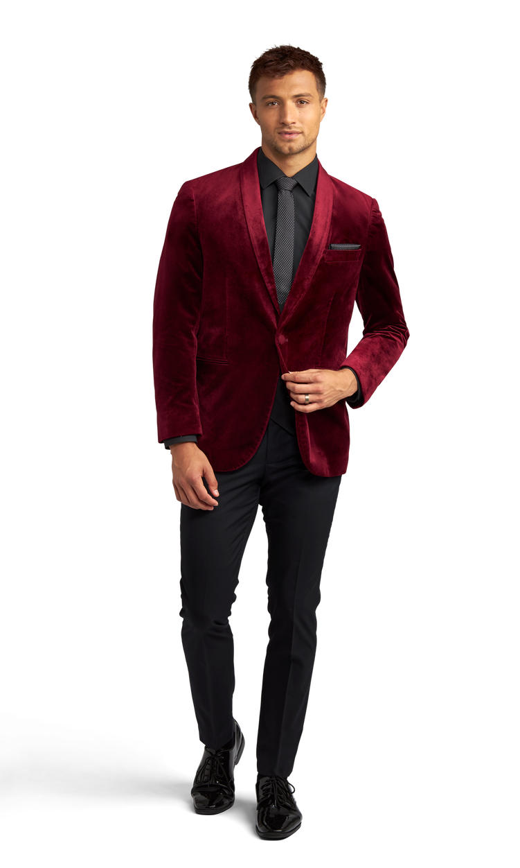 Burgundy Velvet Brooklyn Tuxedo image number 2