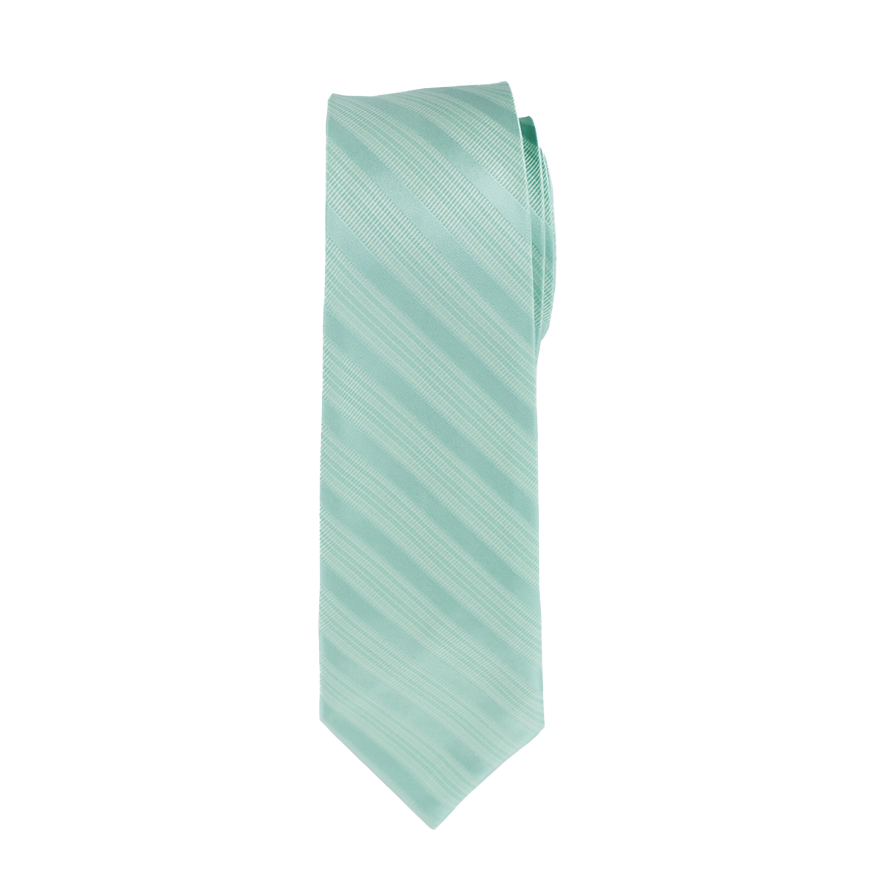 Aqua Striped Long Tie image number 1