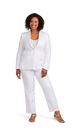 Women's Pearl White Stretch Suit Separates, , large image number 4