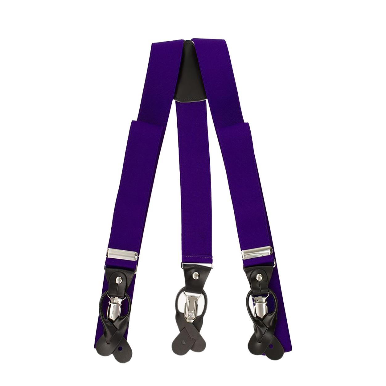 Majestic Purple Button And Clip Suspenders image number 1
