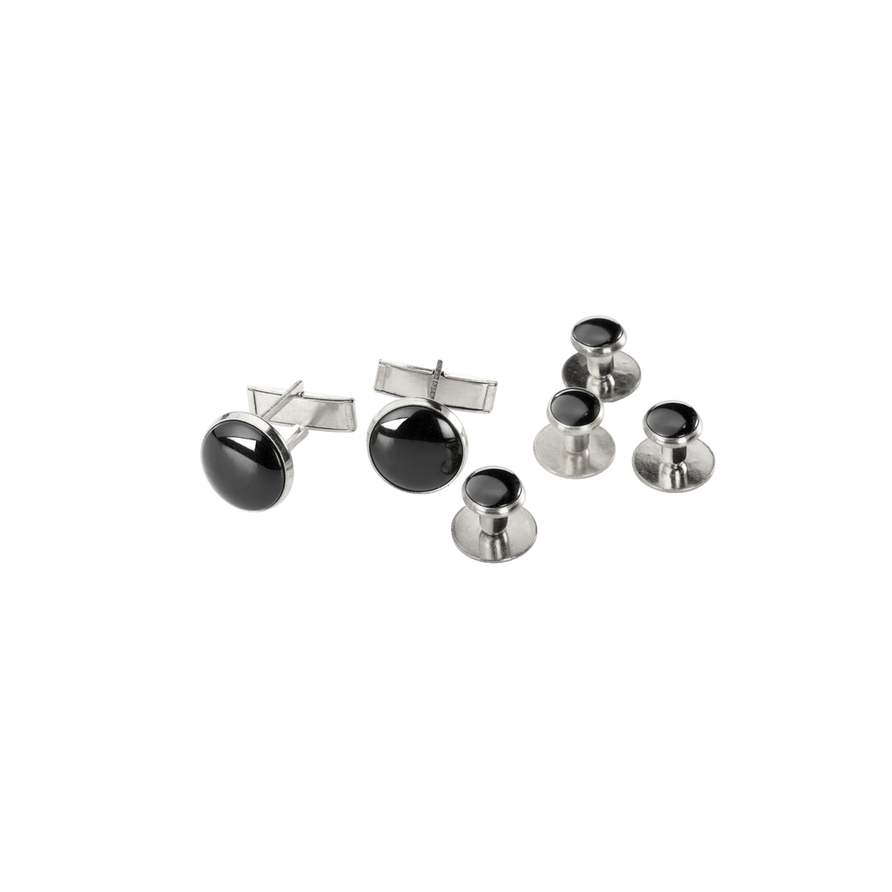 Black and Silver Studs & Cufflinks image number 2
