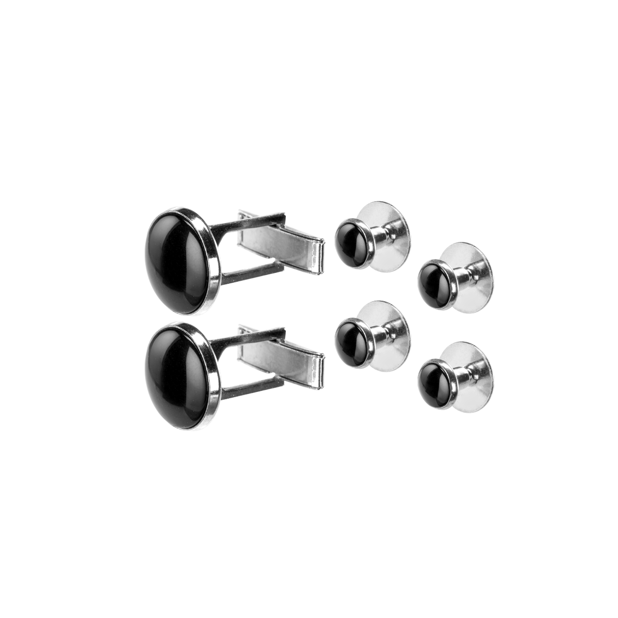 Black and Silver Studs & Cufflinks image number 1