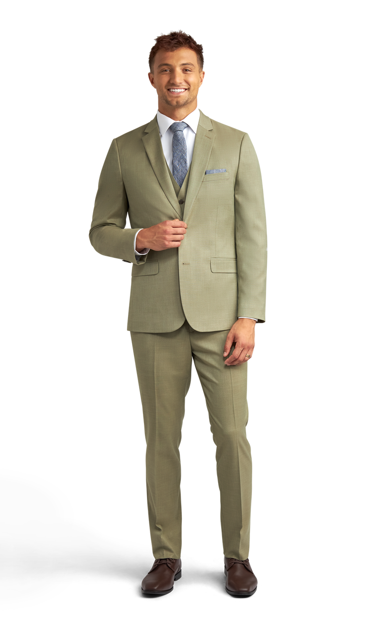 Sage Green Stretch Suit Separates image number null