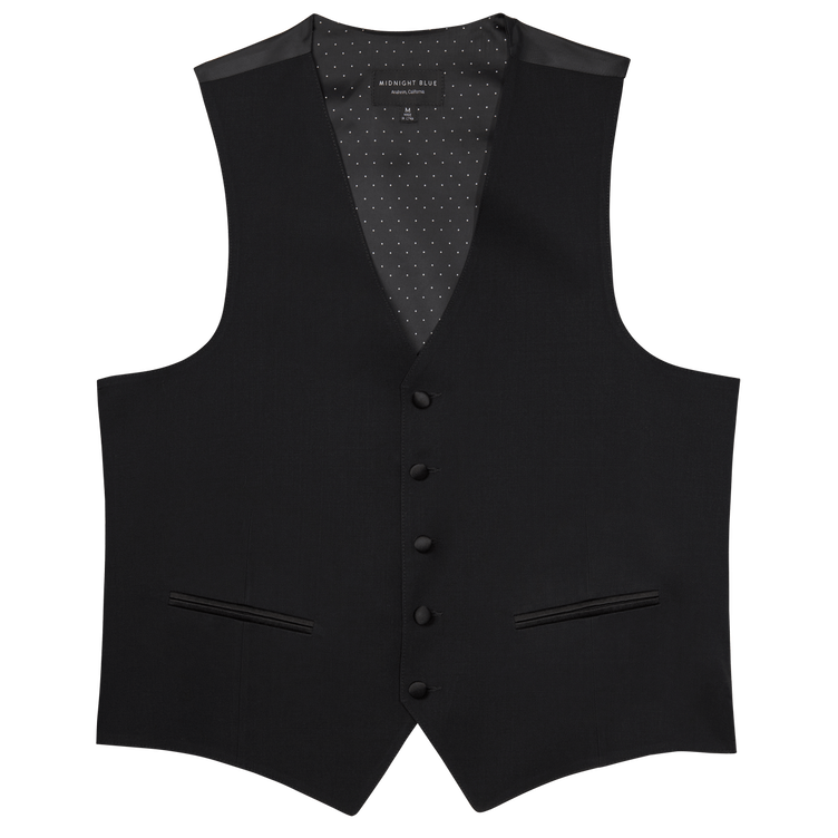 Black Performance Fabric Tuxedo Vest