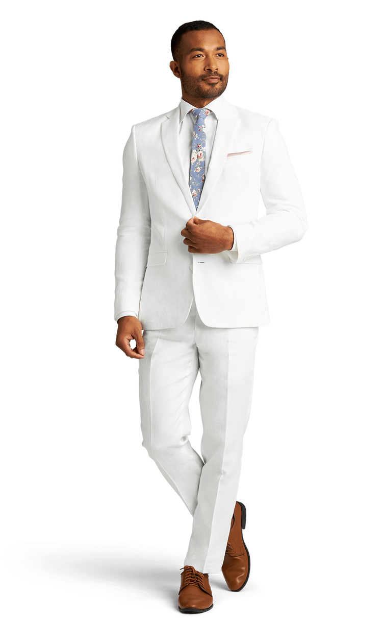 White Stretch Suit Separates Friar Tux