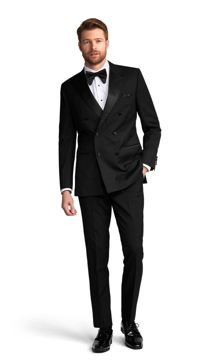 Black Double Breasted Stretch Separates Tuxedo Friar Tux
