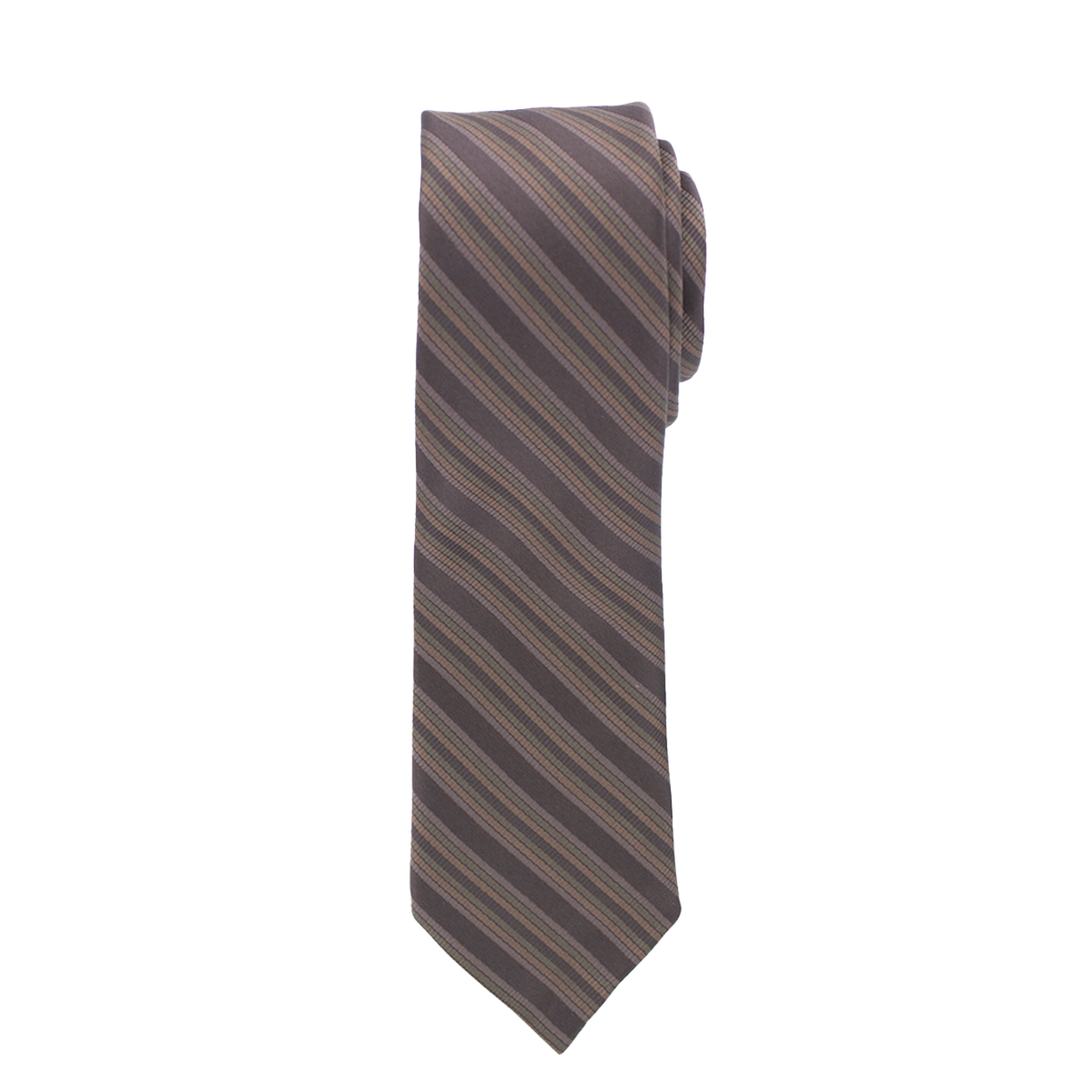 Chocolate Striped Long Tie image number 1