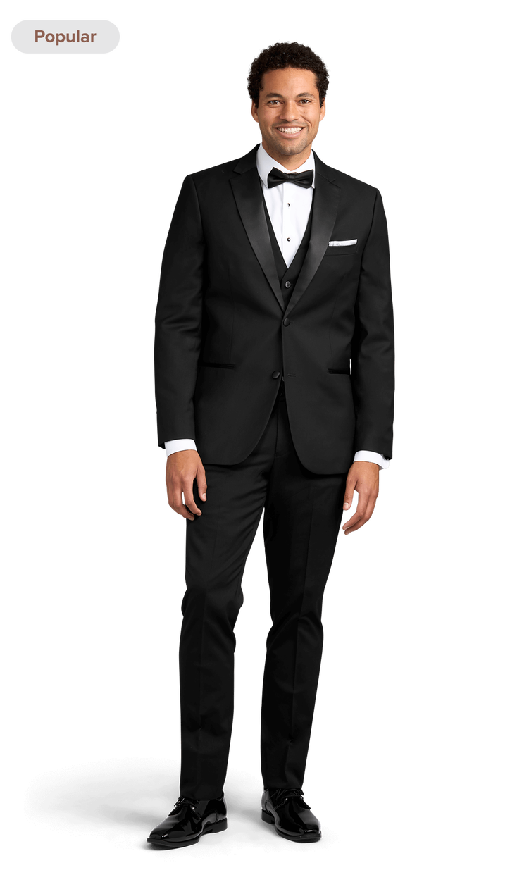 Black Stretch Notch Lapel Tuxedo Separates by Couture 1910
