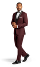 Burgundy Stretch Shawl Lapel Tuxedo Separates