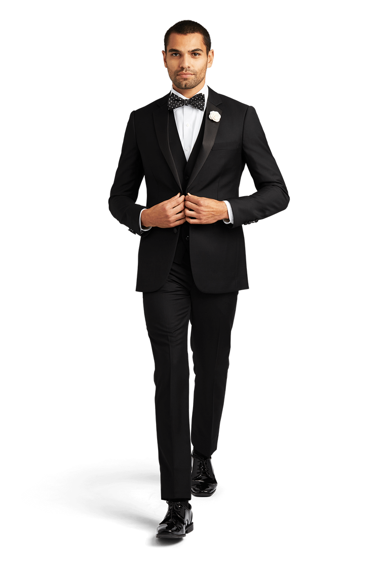 Black Stretch Notch Lapel Tuxedo Separates image number 4