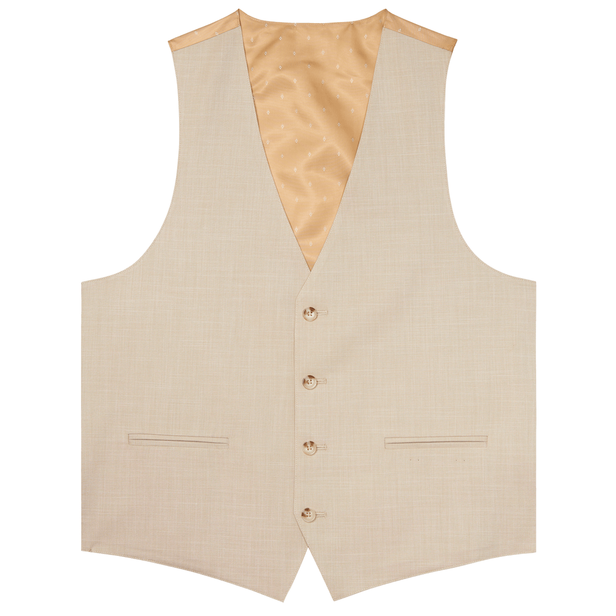 Tan Stretch Suit Separates Vest