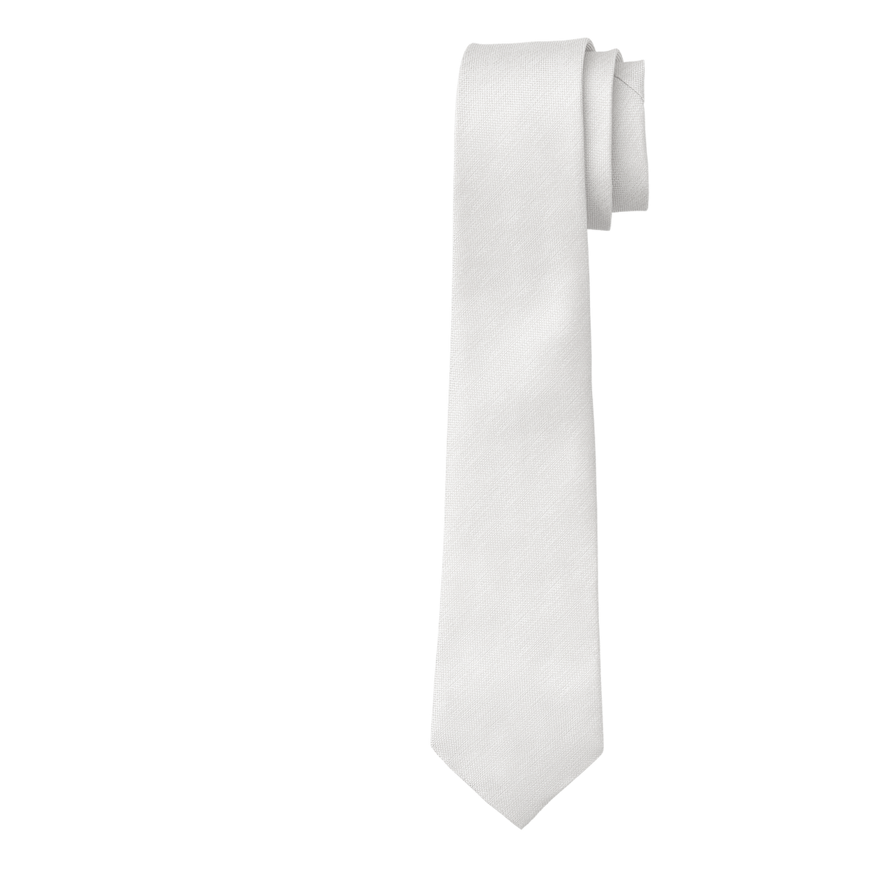 White Textured Long Tie