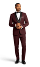 Burgundy Stretch Shawl Lapel Tuxedo Separates