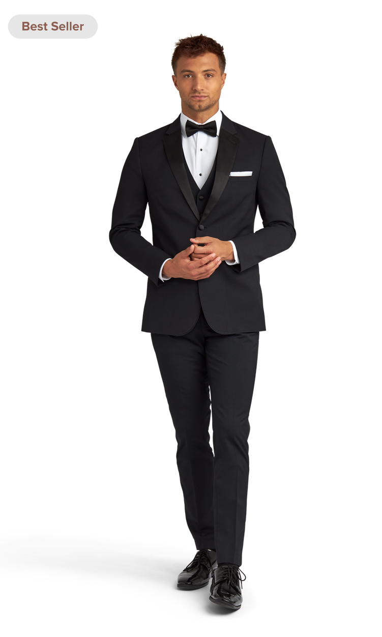 Black Notch Lapel Performance Tuxedo by Michael Kors