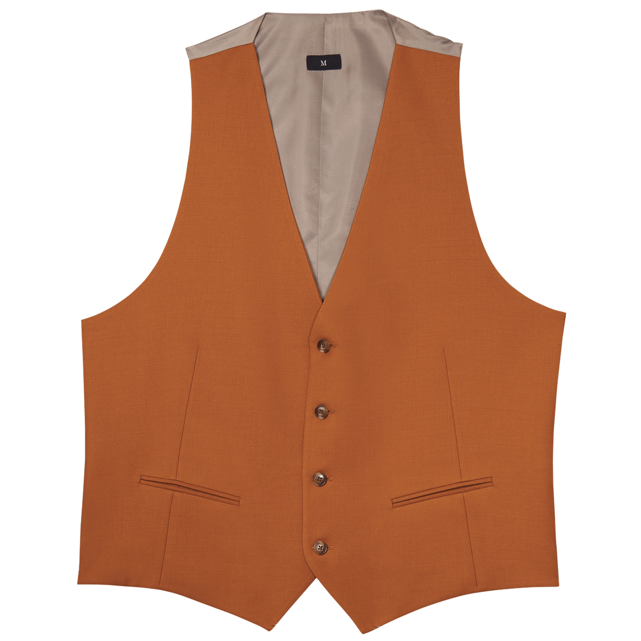 open lace back dress Vinci Modern Fit 3PC W/Peak Lapel DB Vest Suit (Orange) Orange / 54L/49W