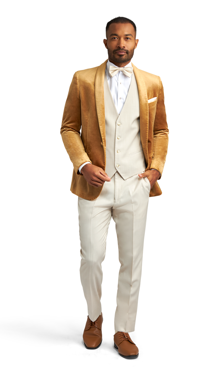 Gold Velvet Brooklyn Tuxedo Friar Tux