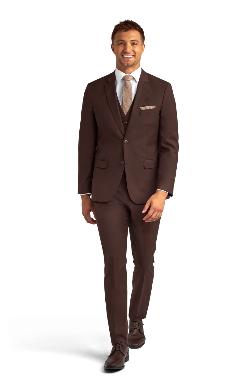 Chocolate Brown Stretch Suit Separates image number 1