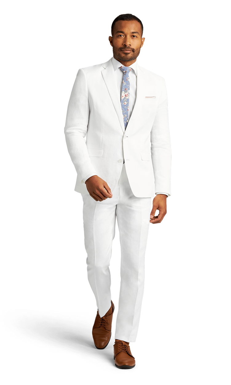 White Stretch Suit Separates Friar Tux