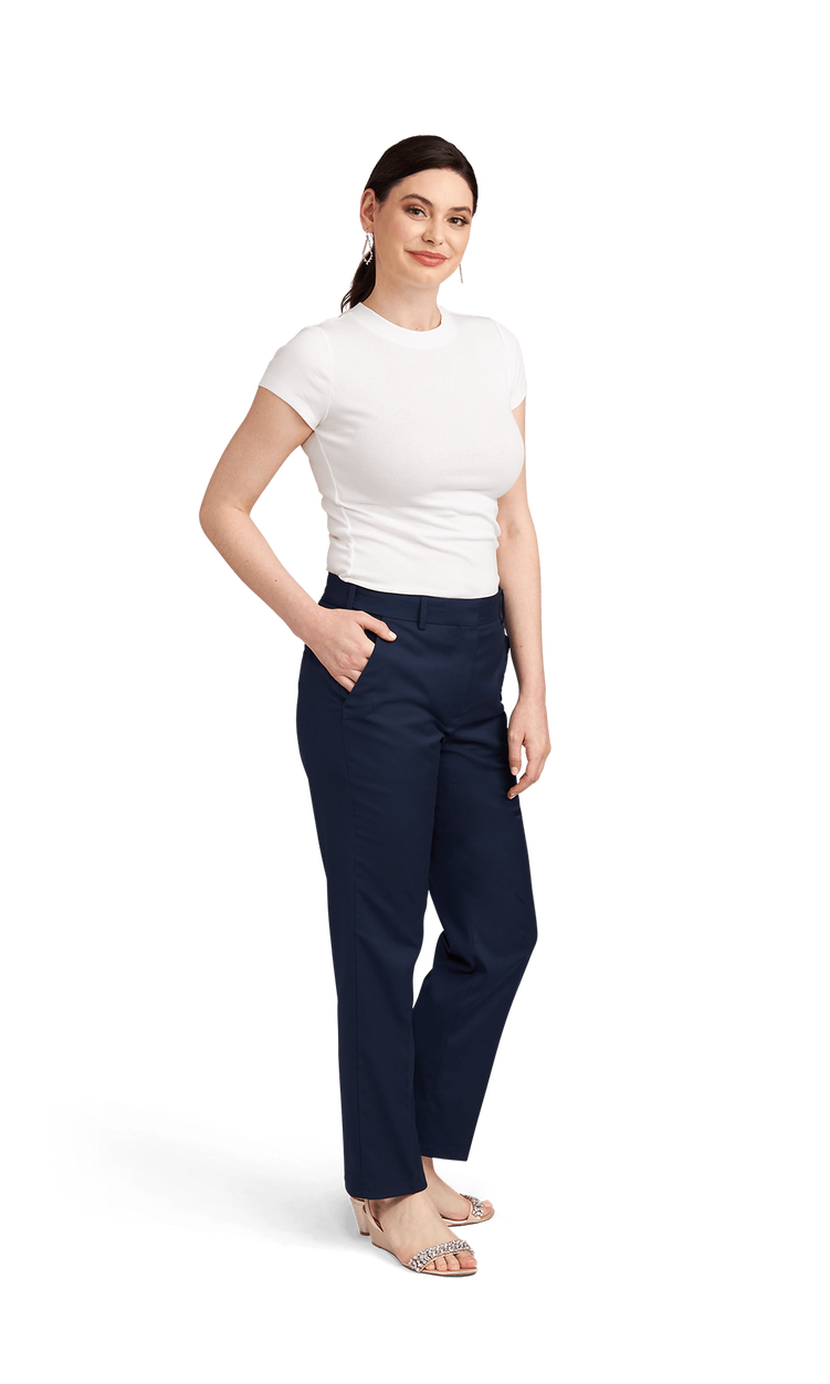 ladies navy dress pants Women's Navy Stretch Suit Separates Pants