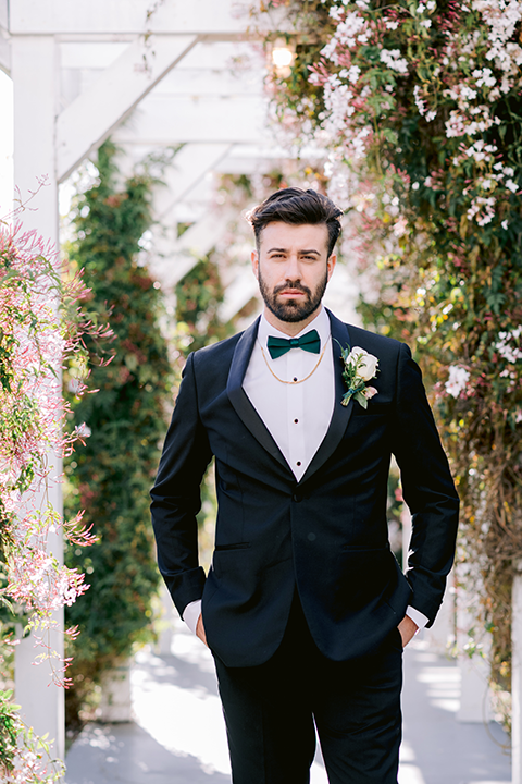 Groom posing