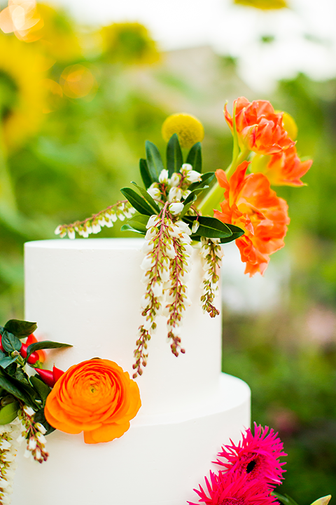 Cake decorated with colorful florals