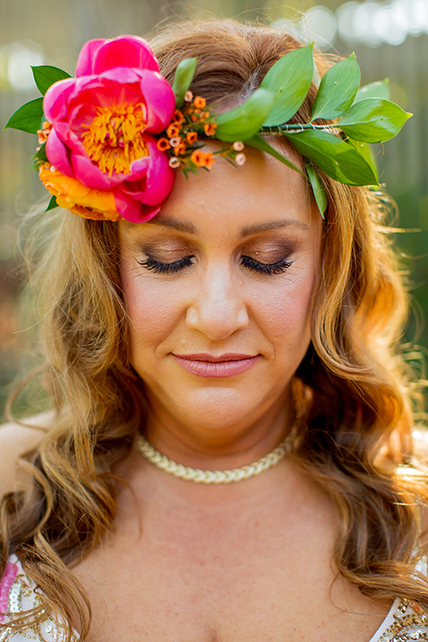Bride with floral head dress