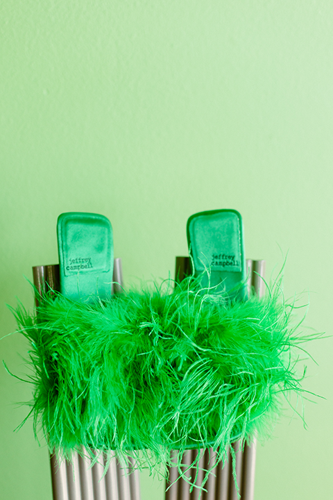 Green shoe detail shot