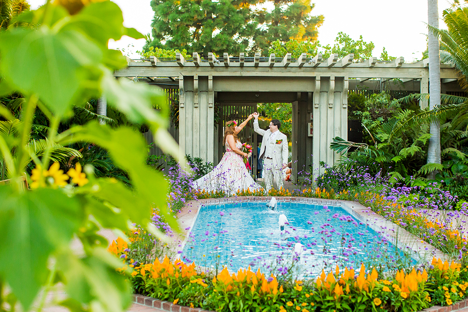 Bright blue pool at venue