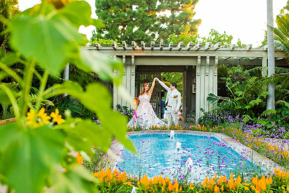 Bright blue pool at venue