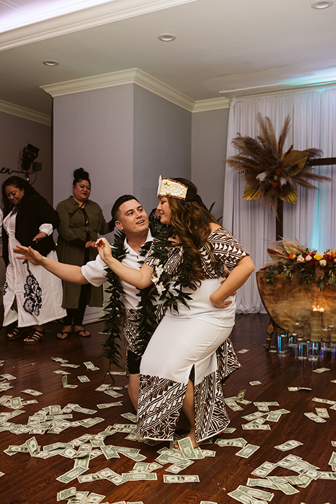 Hawaiian dancing wedding reception