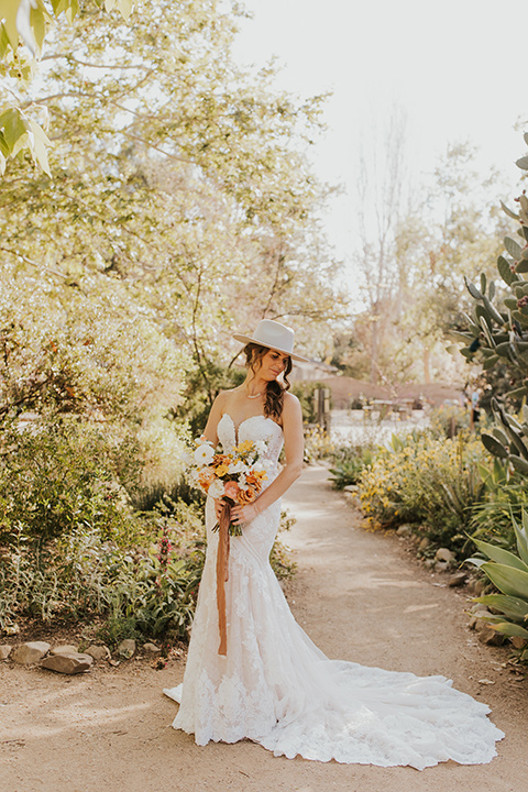 bride in boho gown