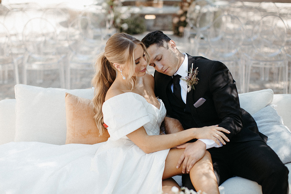 couple sitting at reception