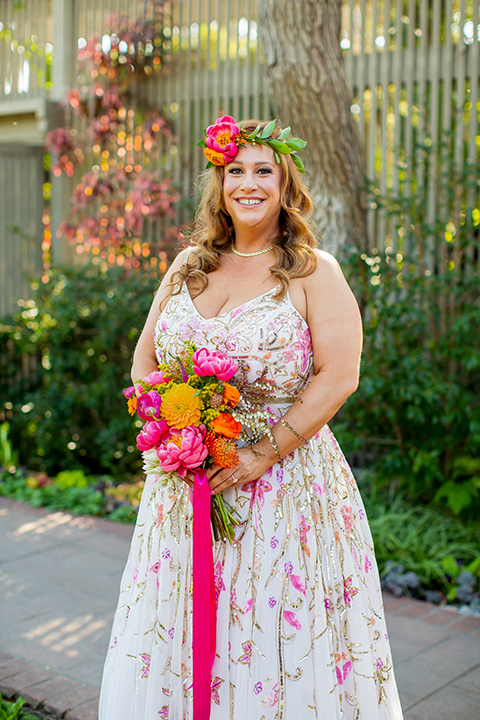 Bride holding bouquet