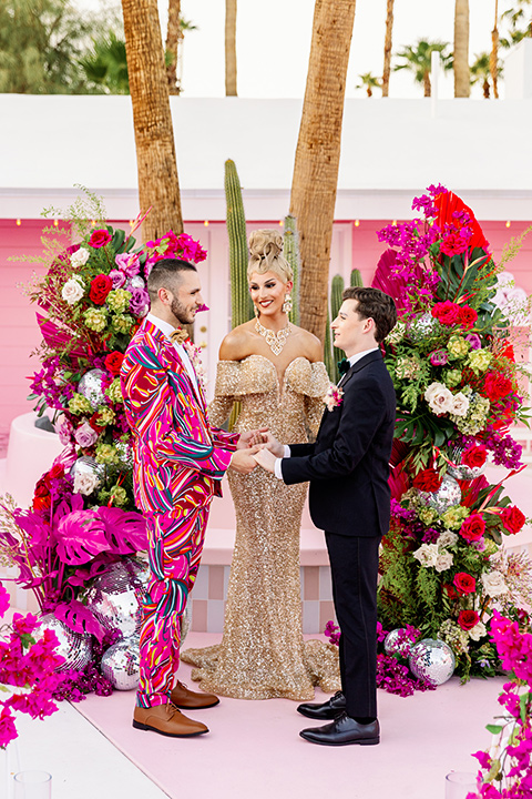 Couple at the ceremony cheering