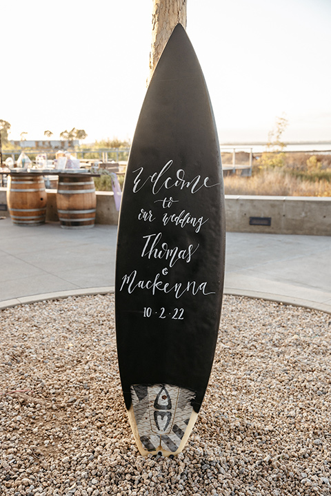 surfing wedding decor