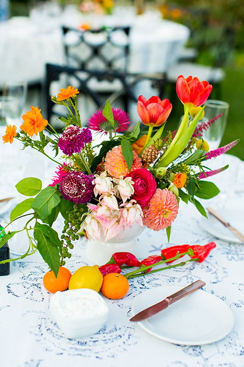 Vibrant colorful wedding florals