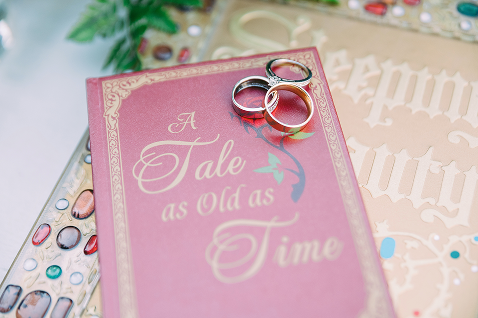 Wedding rings on a book