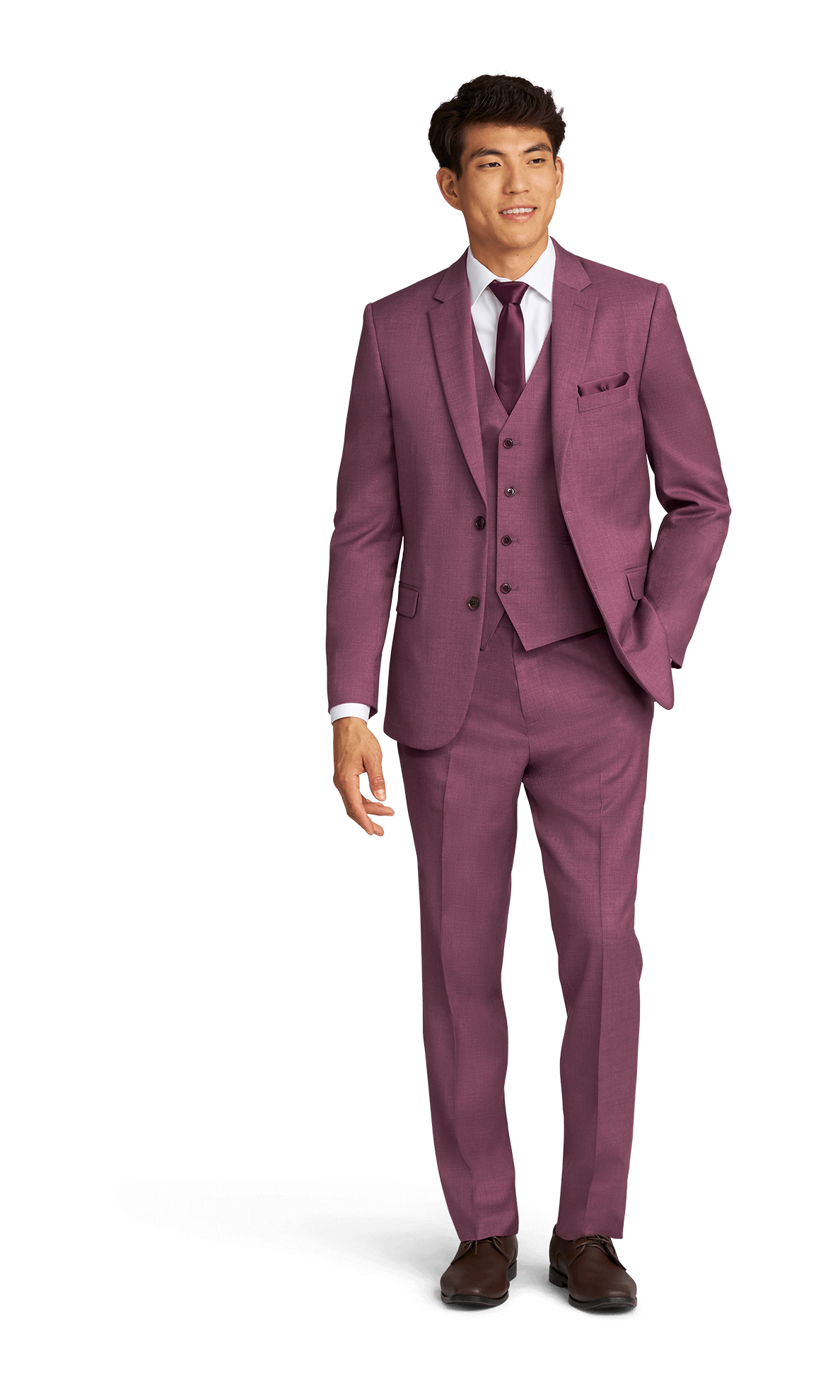 Mens Mauve Velvet Suit – 2 Piece Ultra Slim Fit Blazer and Pants Formal Set in Light Brown Tuxedo