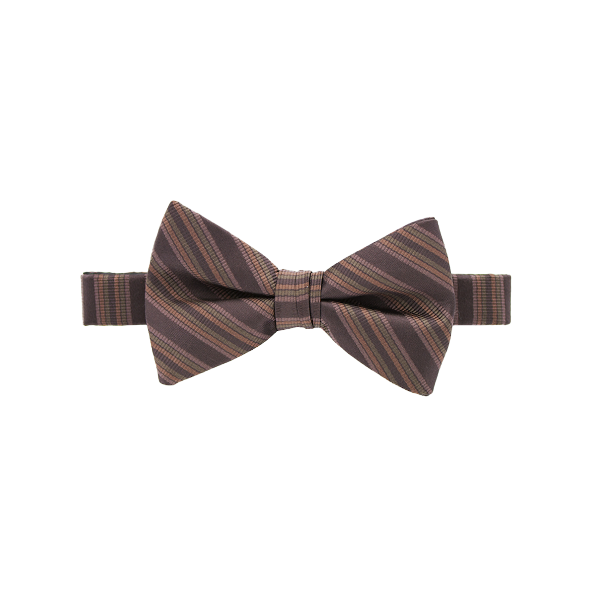 Chocolate Striped Satin Bow Tie